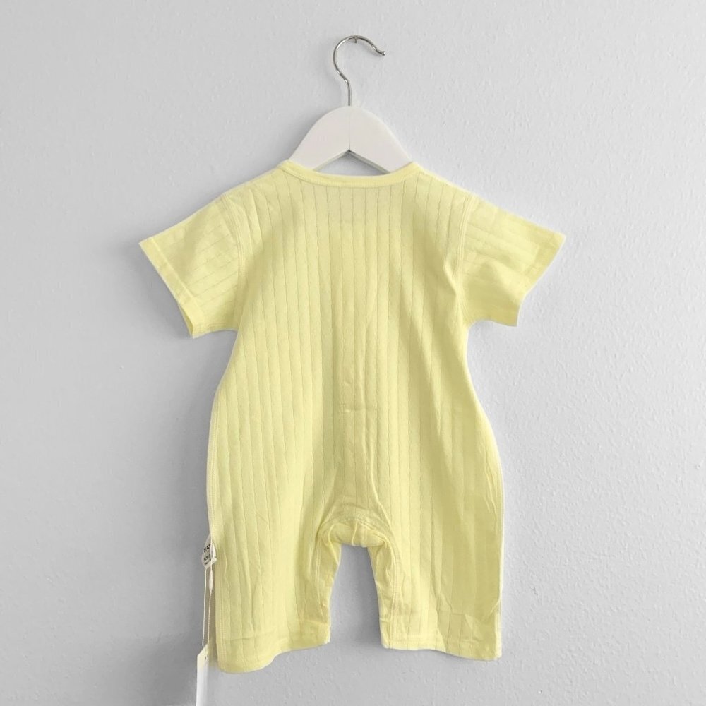 NWT Cute Baby Girls Romper Sleep N' Play One-Piece Short Sleeve Yellow 6M-9M - Picture 3 of 3